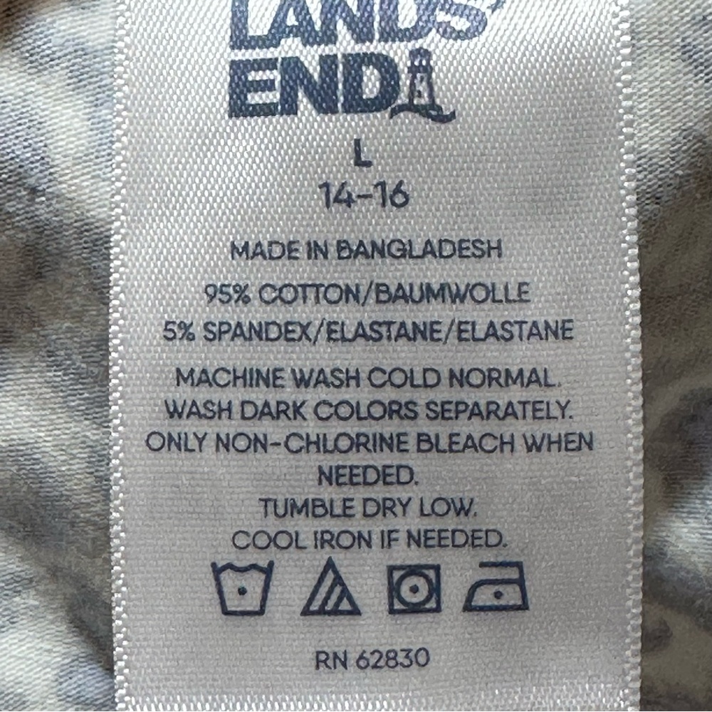 Lands' End Size L Holiday Floral Lounge Sleepwear Comfy Drawstring Elastic Pant - Picture 6 of 6